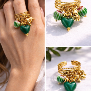 WATERMELON CHARM HEART RING
