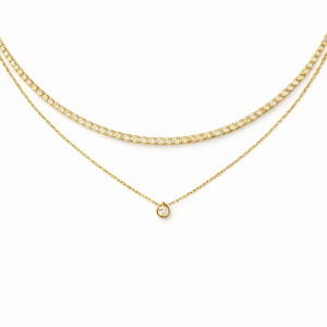 DOUBLE GLOW GOLD NECKLACE