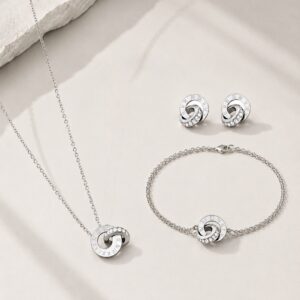 Silver Roman Circle Set