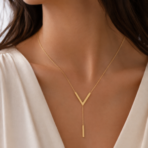 Golden V Drop Necklace