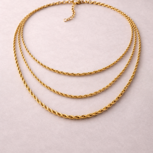 TRIPLE ROPE GOLD NECKLACE