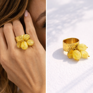 GOLDEN HONEY DROP RING