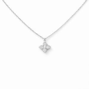 CLOVER CRYSTAL CROSS NECKLACE