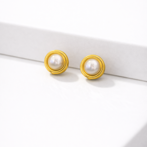 GOLD PEARL AURA EARRINGS