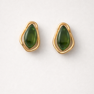 GOLDEN EMERALD NOIR EARRINGS