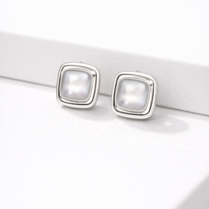 PERLA AURA SILVER EARRINGS