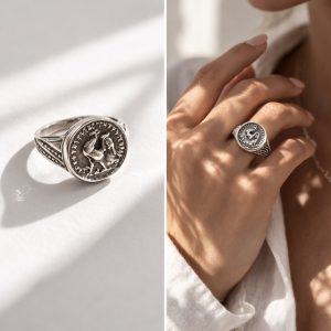 ATHENA COIN SILVER RING