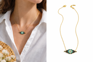 BLUE AURA EYE NECKLACE
