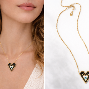 BOHO HEART MACRAME NECKLACE