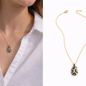 GOLDEN ETHNIC DROP NECKLACE