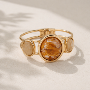 Golden Marble Cuff Bracelet