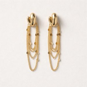 GOLDEN ROYALE FRINGE EARRINGS