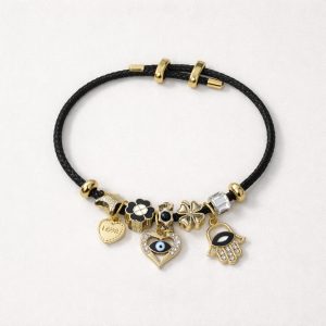 Golden Evil Eye Charm Bracelet