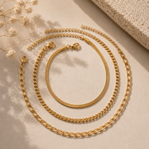 Golden Layers Anklet Set