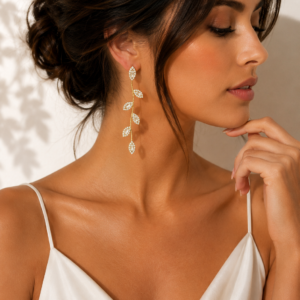 Crystal Vine Gold Earrings